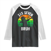 67 Bruh St Patricks Day Raglan Shirt Funny Six Seven Boys Kids Dabbing Meme