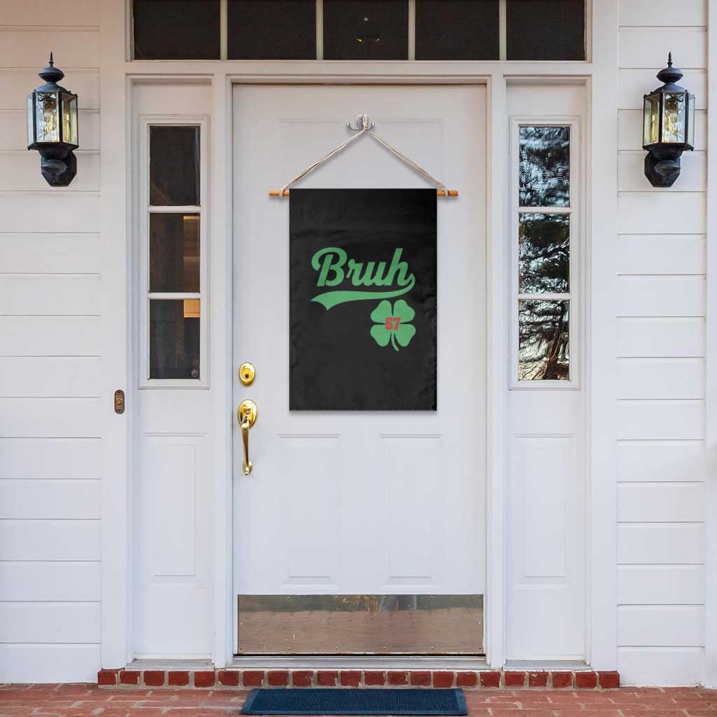 67 Bruh St Patricks Day Garden Flag Funny Six Seven Shamrock Meme