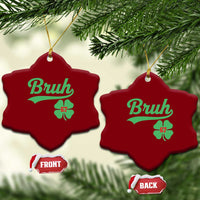 67 Bruh St Patricks Day Ceramic Ornament Funny Six Seven Shamrock Meme