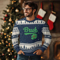 67 Bruh St Patricks Day Ugly Christmas Sweater Funny Six Seven Shamrock Meme