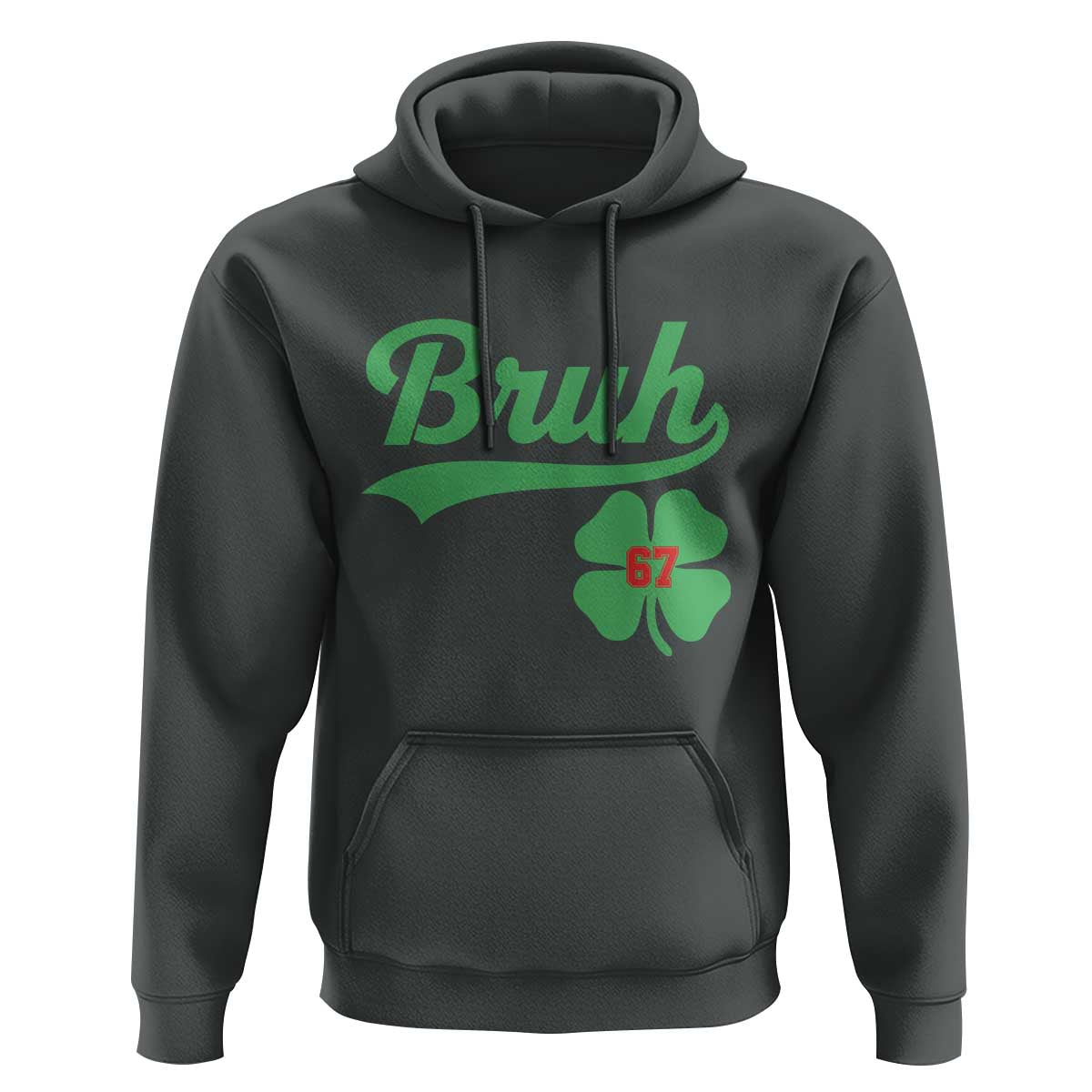 67 Bruh St Patricks Day Hoodie Funny Six Seven Shamrock Meme