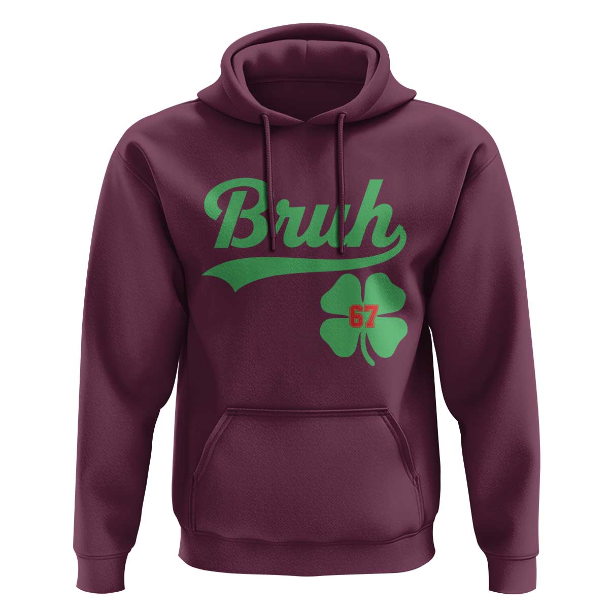 67 Bruh St Patricks Day Hoodie Funny Six Seven Shamrock Meme