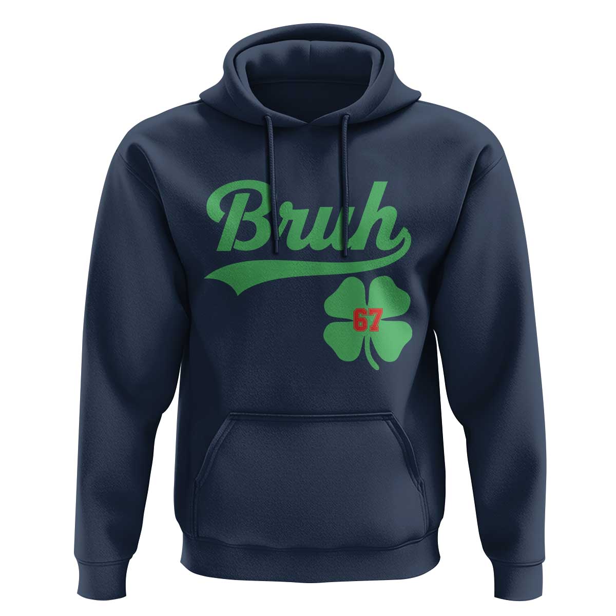 67 Bruh St Patricks Day Hoodie Funny Six Seven Shamrock Meme