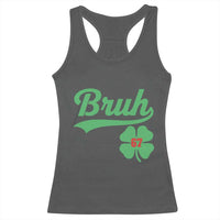 67 Bruh St Patricks Day Racerback Tank Top Funny Six Seven Shamrock Meme