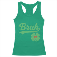 67 Bruh St Patricks Day Racerback Tank Top Funny Six Seven Shamrock Meme
