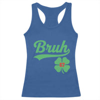 67 Bruh St Patricks Day Racerback Tank Top Funny Six Seven Shamrock Meme