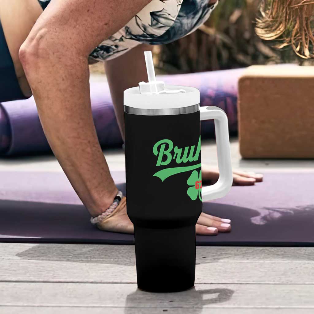 67 Bruh St Patricks Day Tumbler With Handle Funny Six Seven Shamrock Meme
