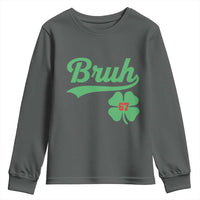 67 Bruh St Patricks Day Youth Sweatshirt Funny Six Seven Shamrock Meme
