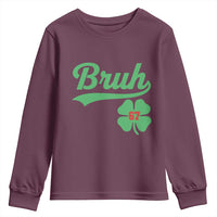 67 Bruh St Patricks Day Youth Sweatshirt Funny Six Seven Shamrock Meme