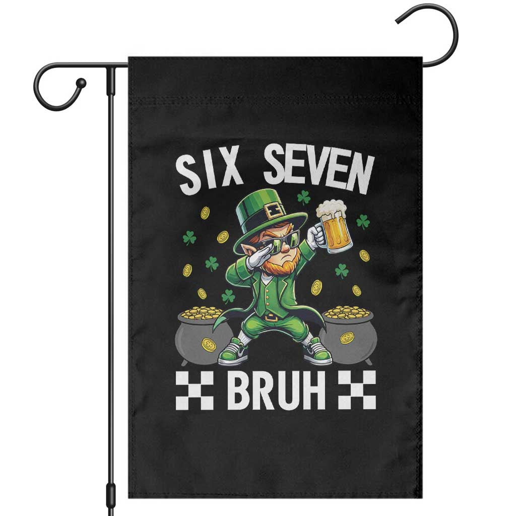 67 Bruh St Patricks Day Garden Flag Funny Six Seven Leprechaun Bruh Meme