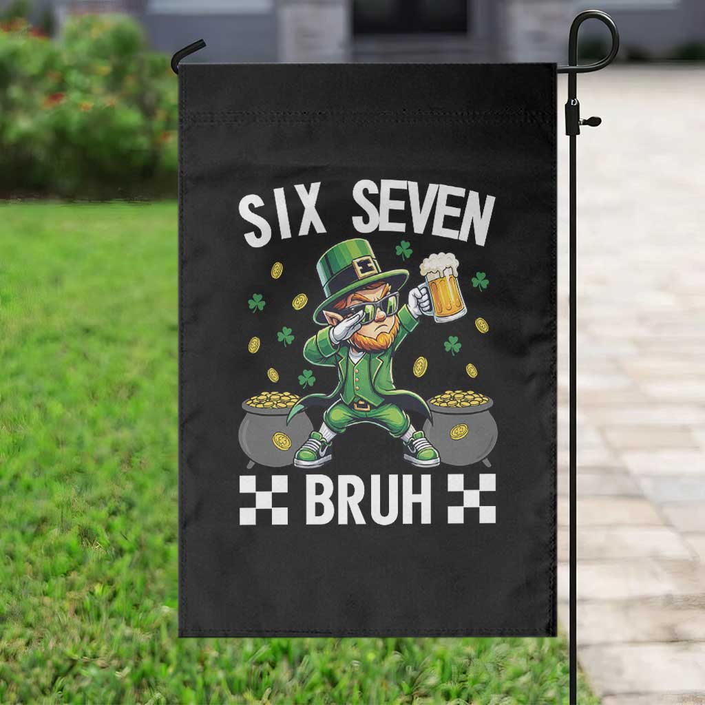 67 Bruh St Patricks Day Garden Flag Funny Six Seven Leprechaun Bruh Meme