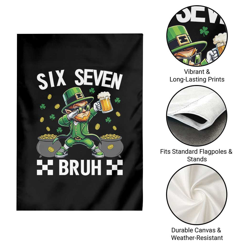 67 Bruh St Patricks Day Garden Flag Funny Six Seven Leprechaun Bruh Meme