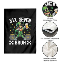 67 Bruh St Patricks Day Garden Flag Funny Six Seven Leprechaun Bruh Meme