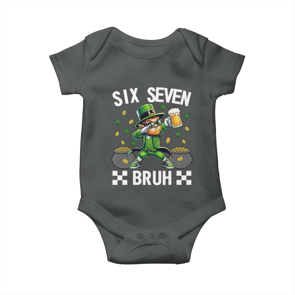 67 Bruh St Patricks Day Baby Onesie Funny Six Seven Leprechaun Bruh Meme