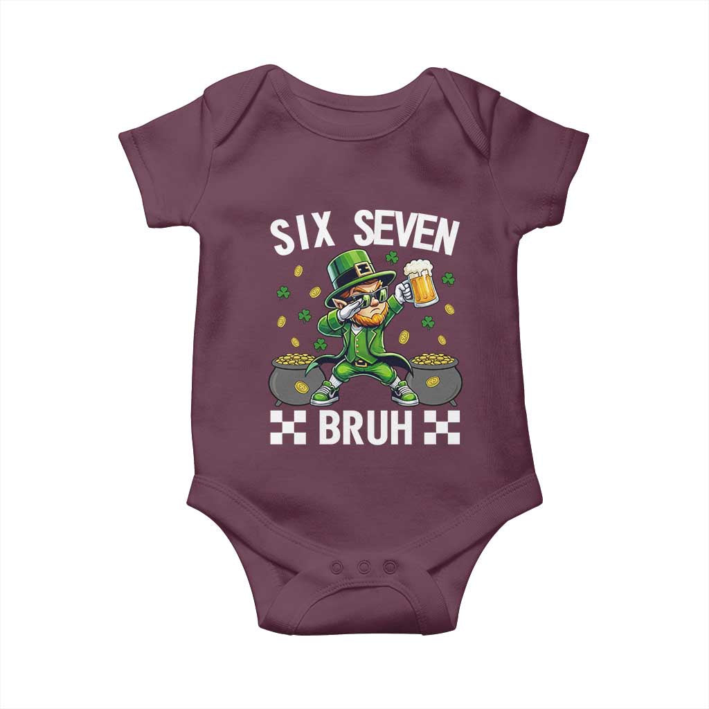67 Bruh St Patricks Day Baby Onesie Funny Six Seven Leprechaun Bruh Meme