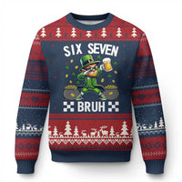 67 Bruh St Patricks Day Ugly Christmas Sweater Funny Six Seven Leprechaun Bruh Meme