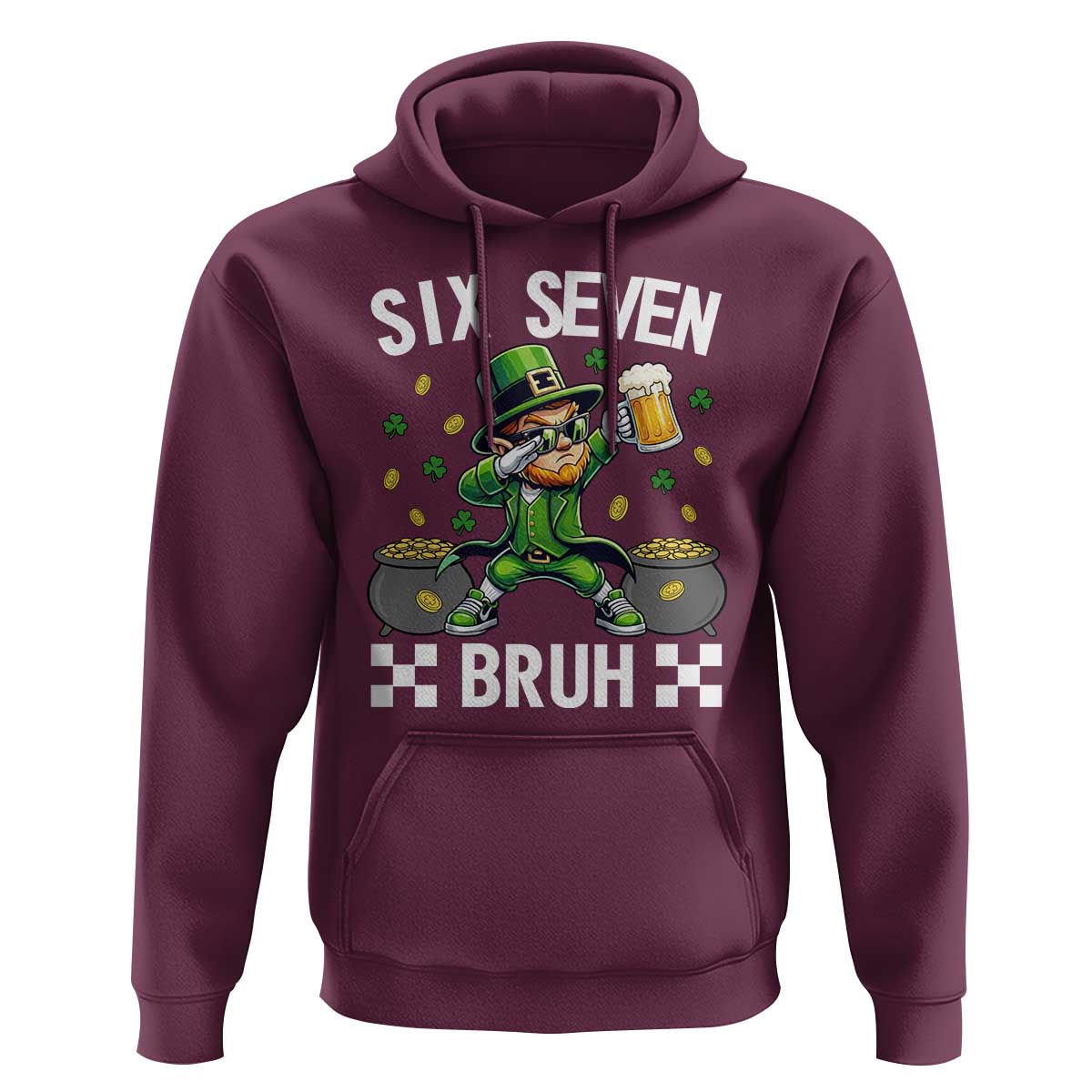 67 Bruh St Patricks Day Hoodie Funny Six Seven Leprechaun Bruh Meme