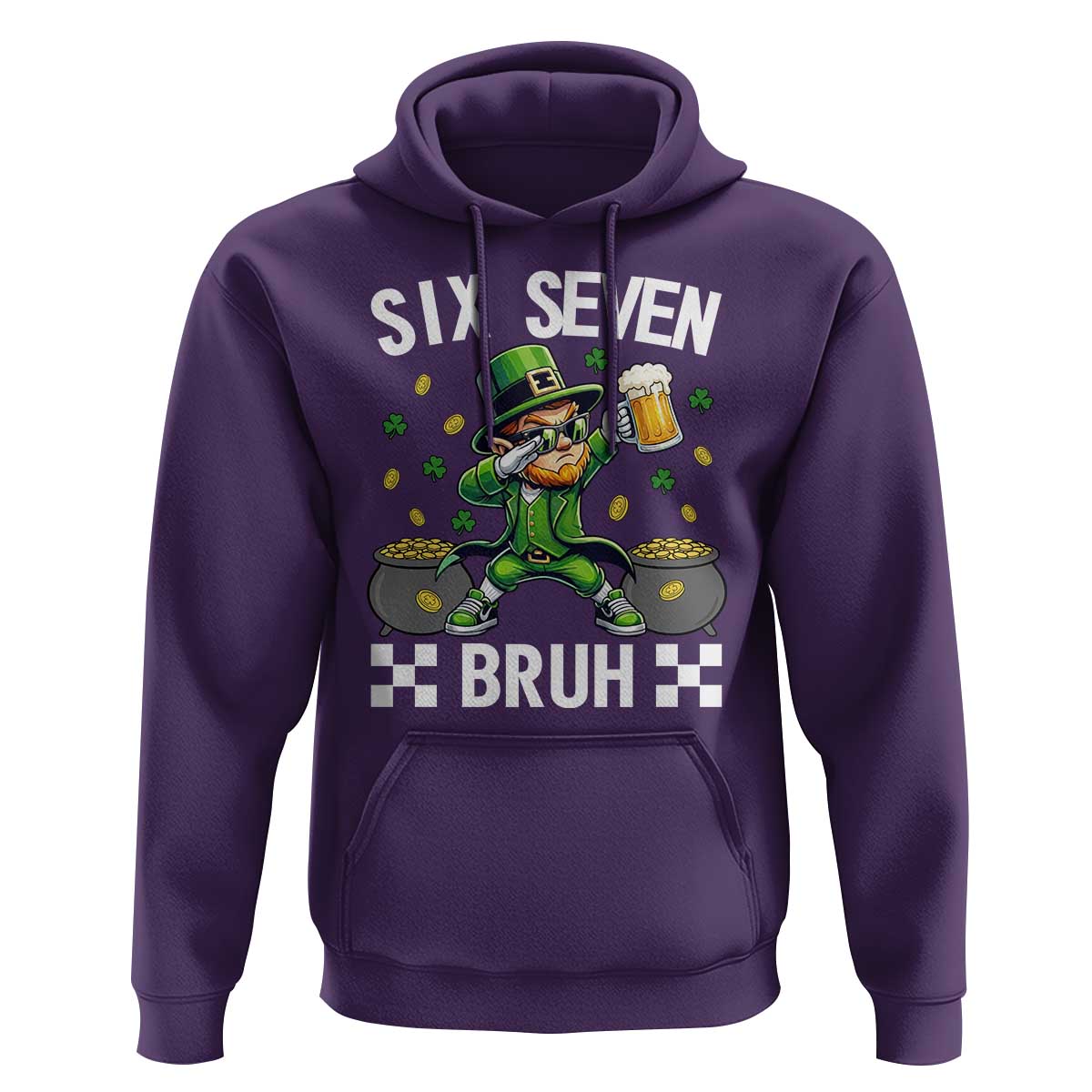 67 Bruh St Patricks Day Hoodie Funny Six Seven Leprechaun Bruh Meme
