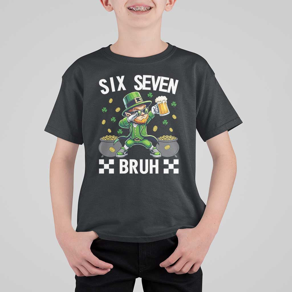67 Bruh St Patricks Day T Shirt For Kid Funny Six Seven Leprechaun Bruh Meme