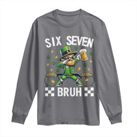 67 Bruh St Patricks Day Long Sleeve Shirt Funny Six Seven Leprechaun Bruh Meme