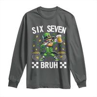 67 Bruh St Patricks Day Long Sleeve Shirt Funny Six Seven Leprechaun Bruh Meme