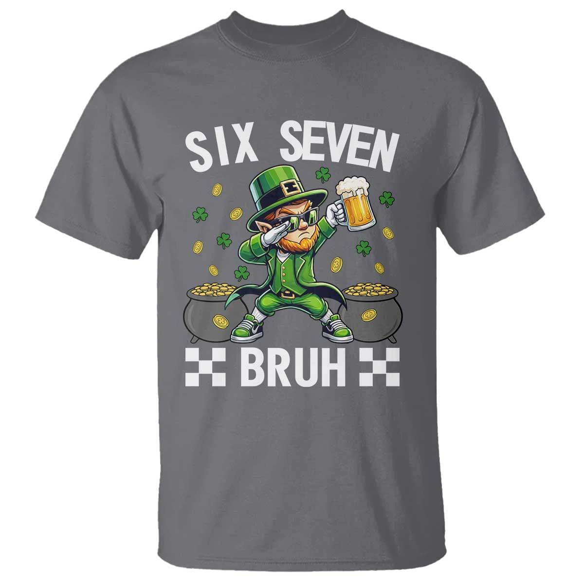 67 Bruh St Patricks Day T Shirt Funny Six Seven Leprechaun Bruh Meme