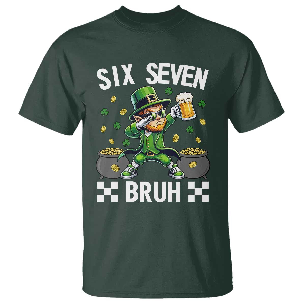 67 Bruh St Patricks Day T Shirt Funny Six Seven Leprechaun Bruh Meme