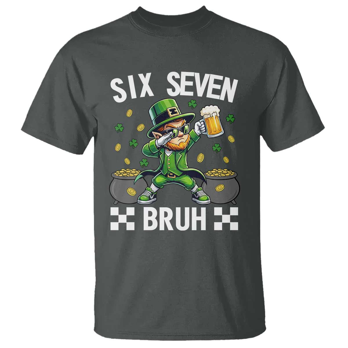 67 Bruh St Patricks Day T Shirt Funny Six Seven Leprechaun Bruh Meme