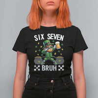 67 Bruh St Patricks Day T Shirt For Women Funny Six Seven Leprechaun Bruh Meme