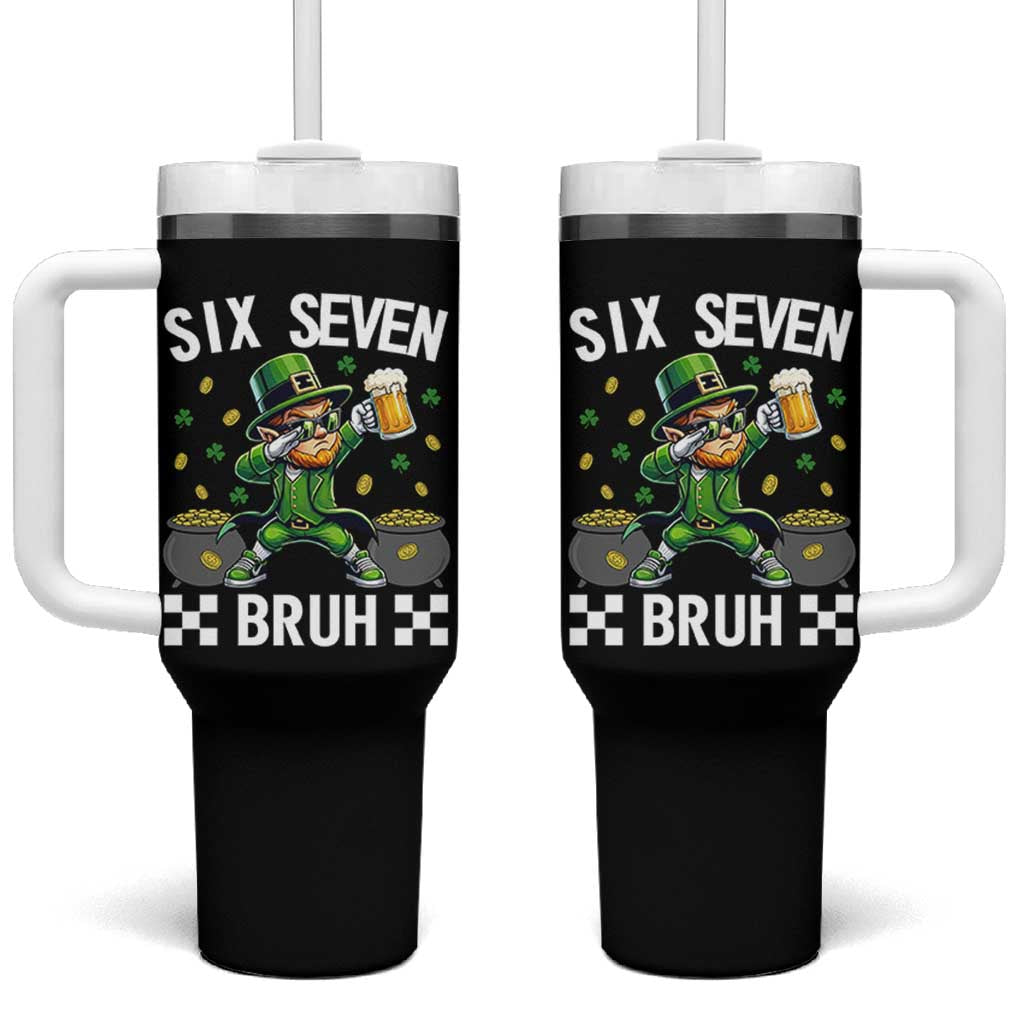 67 Bruh St Patricks Day Tumbler With Handle Funny Six Seven Leprechaun Bruh Meme