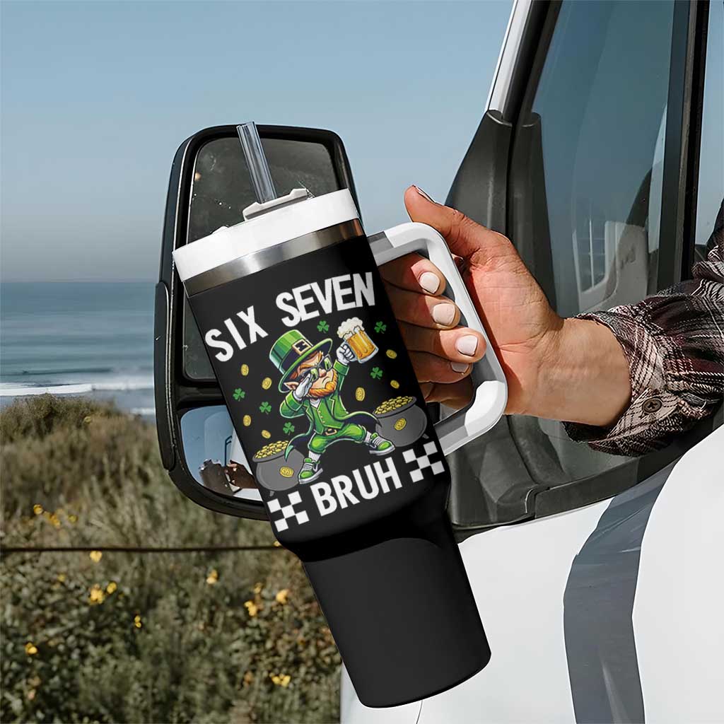 67 Bruh St Patricks Day Tumbler With Handle Funny Six Seven Leprechaun Bruh Meme