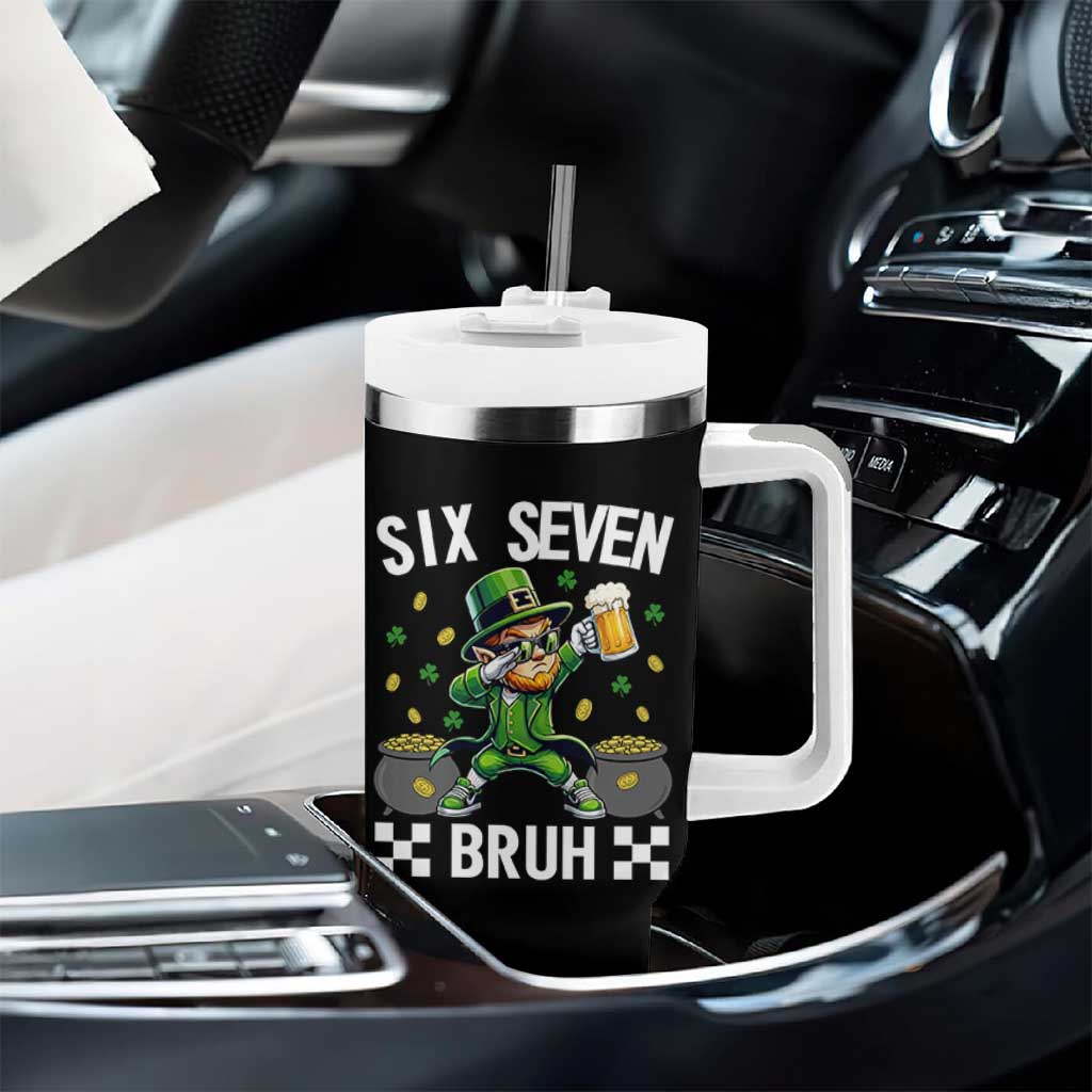 67 Bruh St Patricks Day Tumbler With Handle Funny Six Seven Leprechaun Bruh Meme