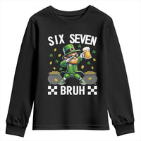 67 Bruh St Patricks Day Youth Sweatshirt Funny Six Seven Leprechaun Bruh Meme