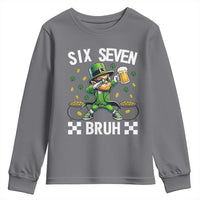 67 Bruh St Patricks Day Youth Sweatshirt Funny Six Seven Leprechaun Bruh Meme