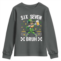 67 Bruh St Patricks Day Youth Sweatshirt Funny Six Seven Leprechaun Bruh Meme