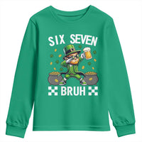 67 Bruh St Patricks Day Youth Sweatshirt Funny Six Seven Leprechaun Bruh Meme