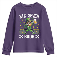 67 Bruh St Patricks Day Youth Sweatshirt Funny Six Seven Leprechaun Bruh Meme