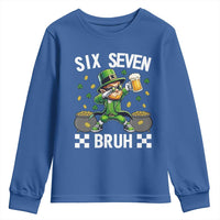 67 Bruh St Patricks Day Youth Sweatshirt Funny Six Seven Leprechaun Bruh Meme