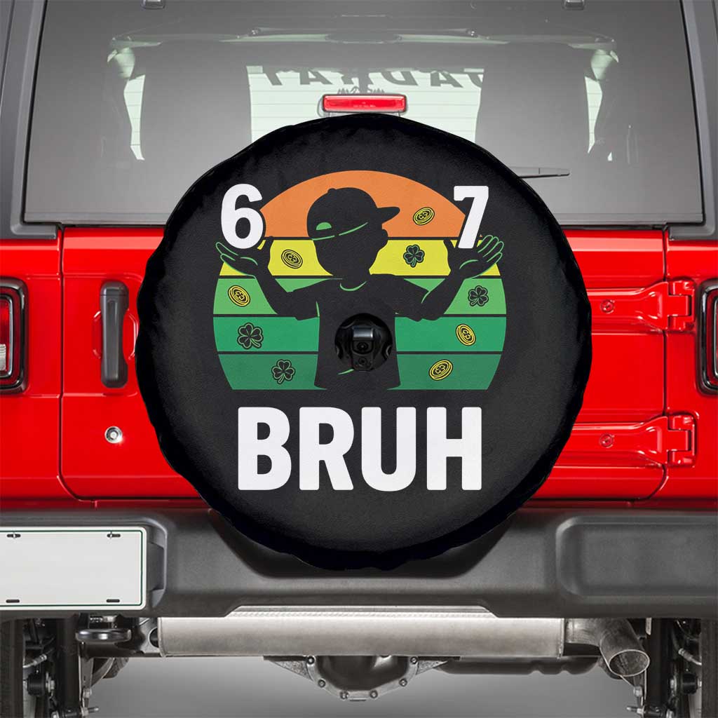 67 Bruh St Patricks Day Spare Tire Cover Funny Six Seven Boys Kids Meme