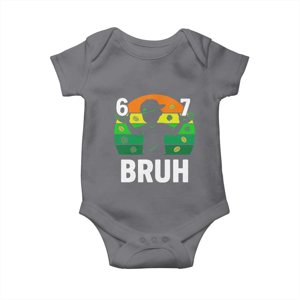67 Bruh St Patricks Day Baby Onesie Funny Six Seven Boys Kids Meme
