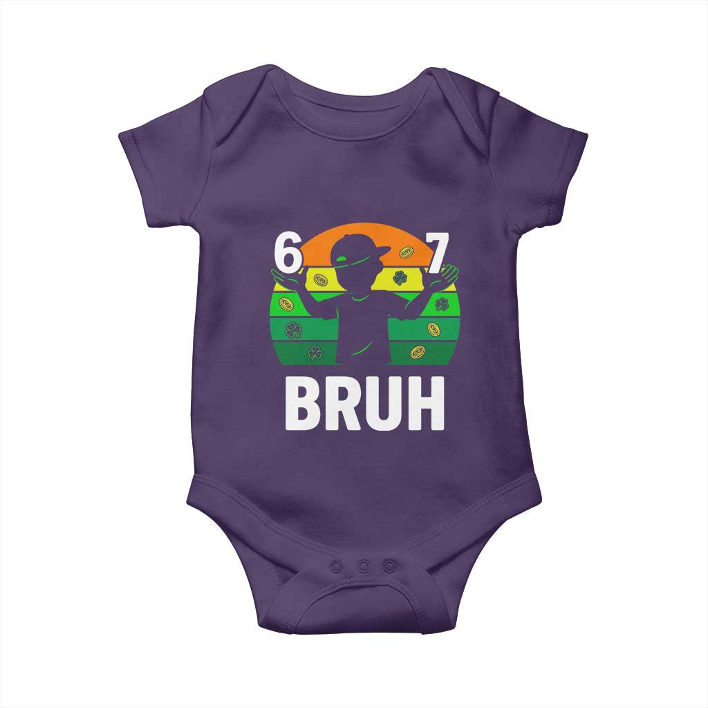 67 Bruh St Patricks Day Baby Onesie Funny Six Seven Boys Kids Meme