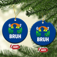 67 Bruh St Patricks Day Ceramic Ornament Funny Six Seven Boys Kids Meme