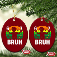 67 Bruh St Patricks Day Ceramic Ornament Funny Six Seven Boys Kids Meme