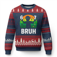 67 Bruh St Patricks Day Ugly Christmas Sweater Funny Six Seven Boys Kids Meme