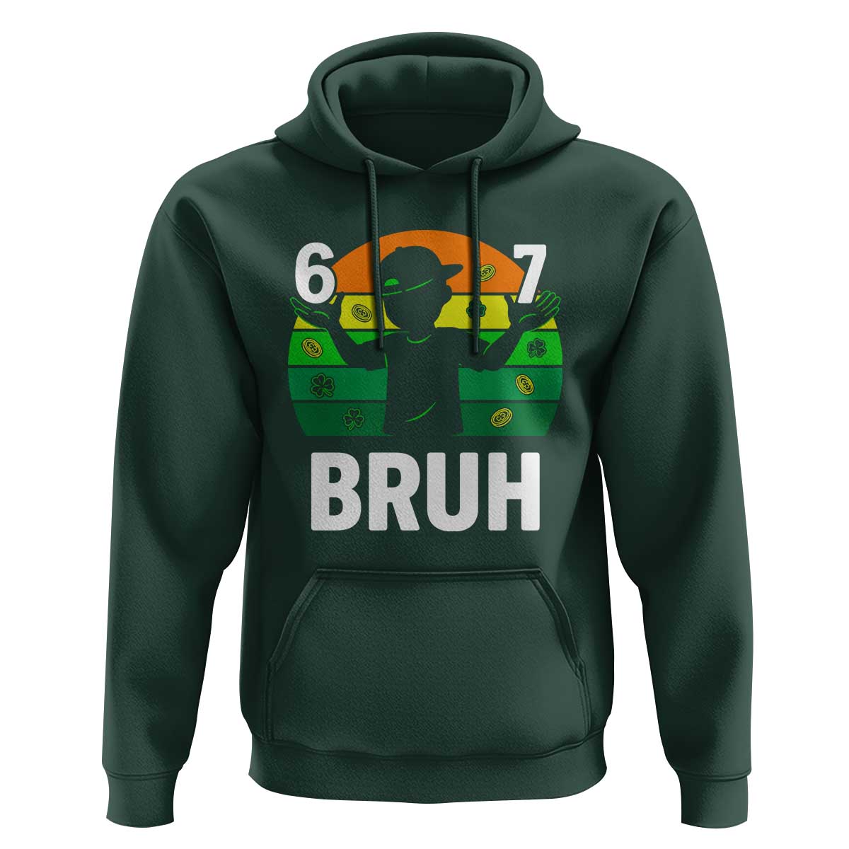 67 Bruh St Patricks Day Hoodie Funny Six Seven Boys Kids Meme
