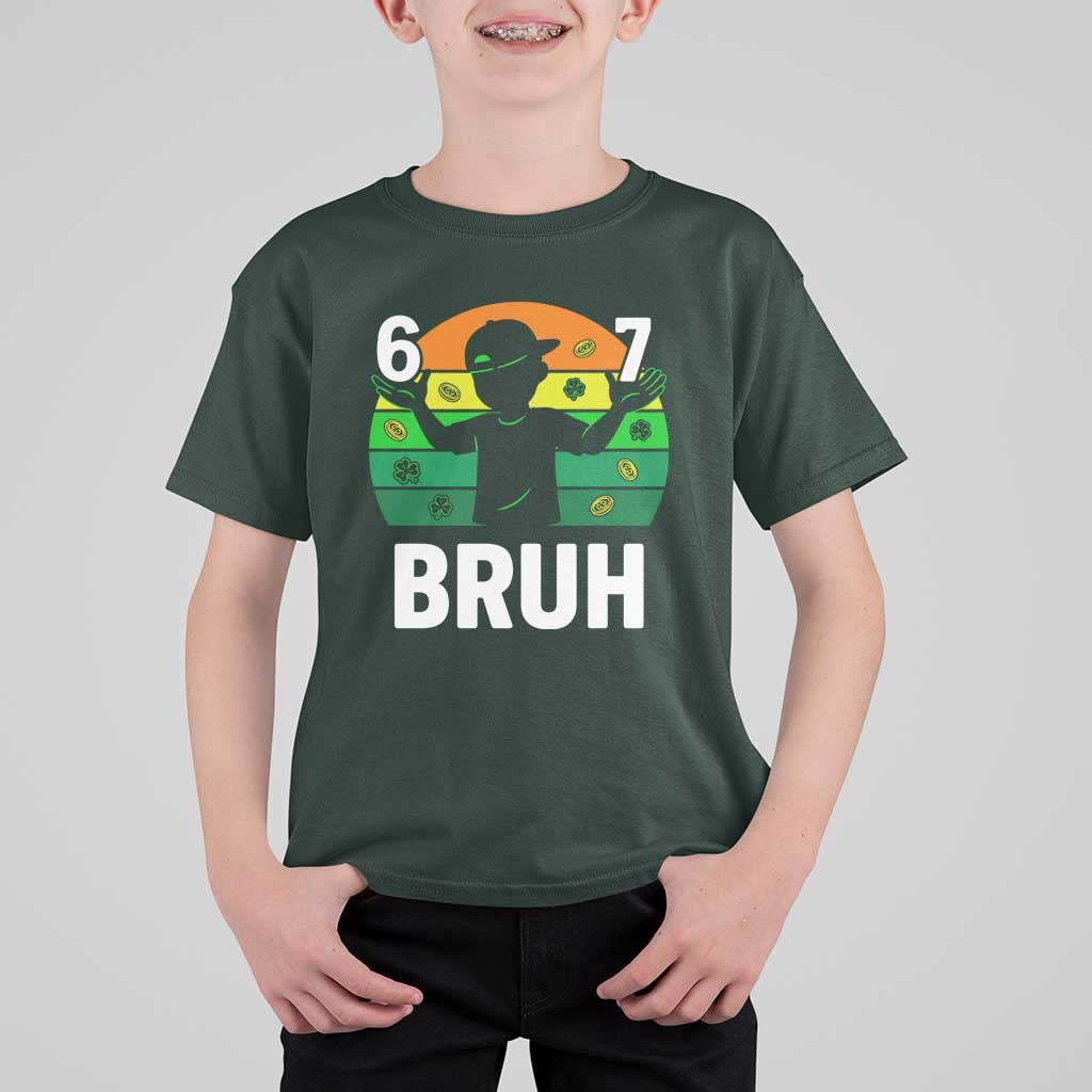 67 Bruh St Patricks Day T Shirt For Kid Funny Six Seven Boys Kids Meme