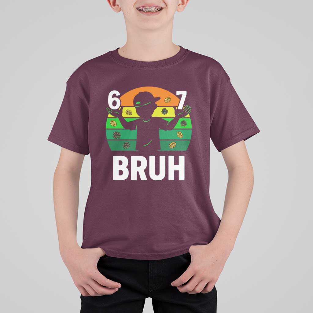 67 Bruh St Patricks Day T Shirt For Kid Funny Six Seven Boys Kids Meme