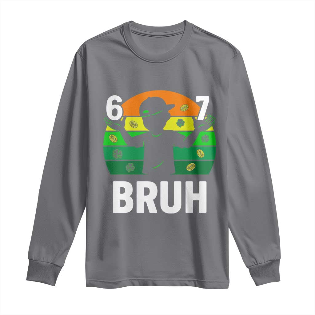 67 Bruh St Patricks Day Long Sleeve Shirt Funny Six Seven Boys Kids Meme