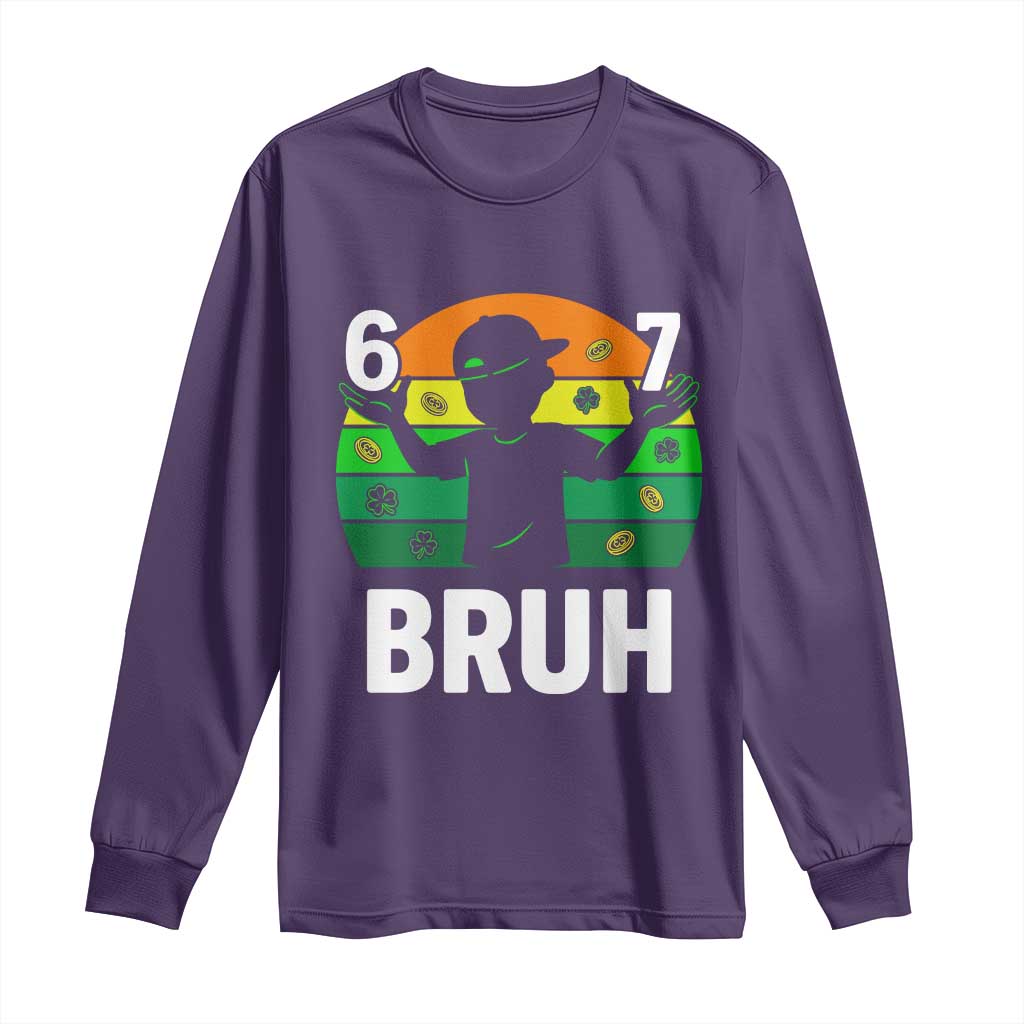 67 Bruh St Patricks Day Long Sleeve Shirt Funny Six Seven Boys Kids Meme
