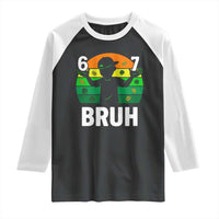 67 Bruh St Patricks Day Raglan Shirt Funny Six Seven Boys Kids Meme